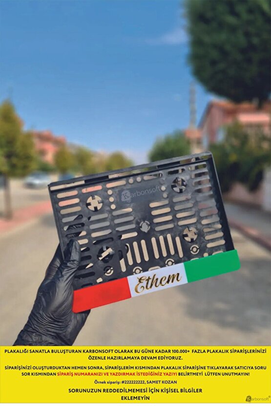 Kişiye Özel İsimli İtalik Motor Plakalık