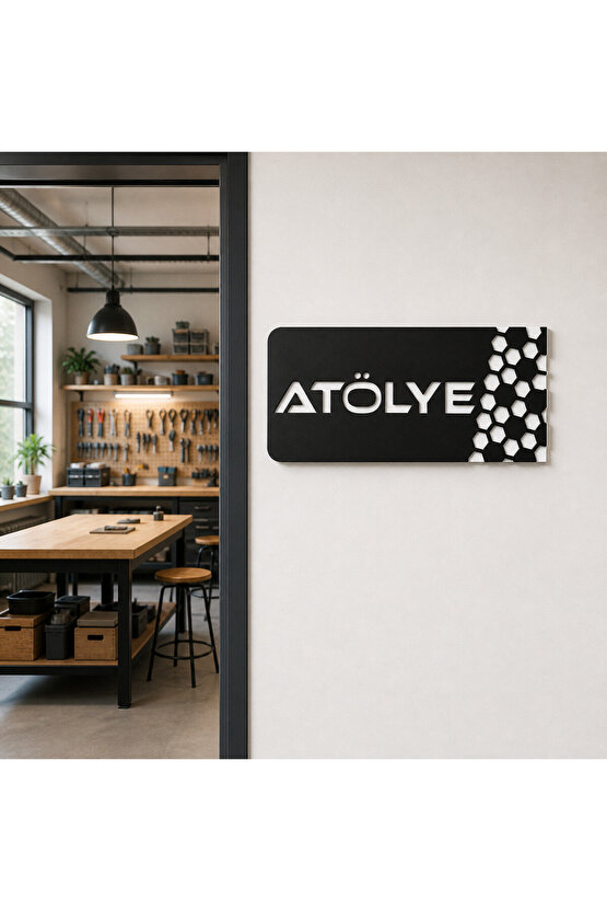 Dekoratif Atölye Yönlendirme Tabelası