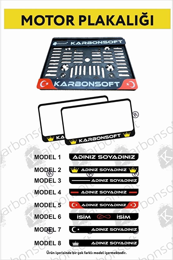 Motor Plakalık 1 Adet Takmatik Motosiklet Plakalık Kişiye Özel Plakalık