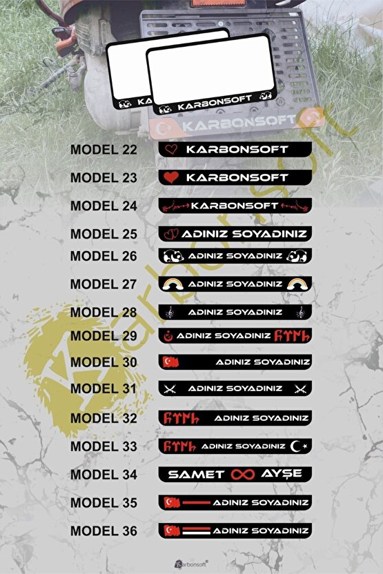 Motor Plakalık 1 Adet Takmatik Motosiklet Plakalık Kişiye Özel Plakalık