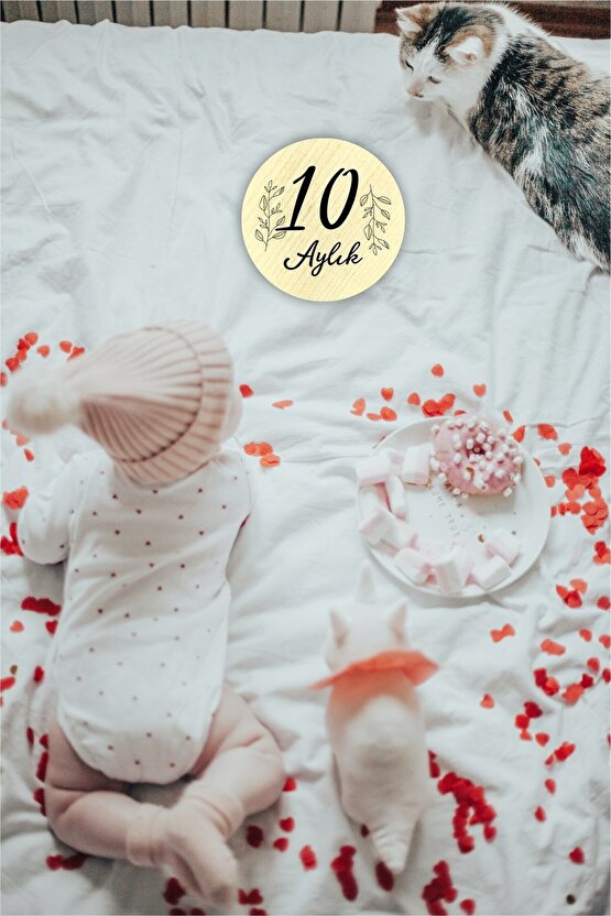 Yeni Doğan Bebekler Için Ahşap Yuvarlak Fotoğraf Dekoru Ahşap Bebek Anı Kartı