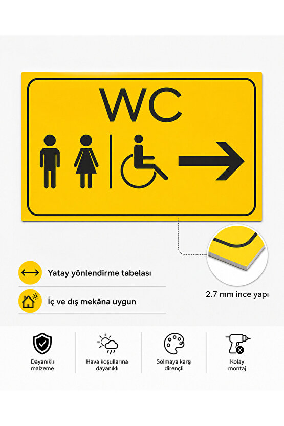 Wc Tuvalet Tabelası Kapı Yönlendirme