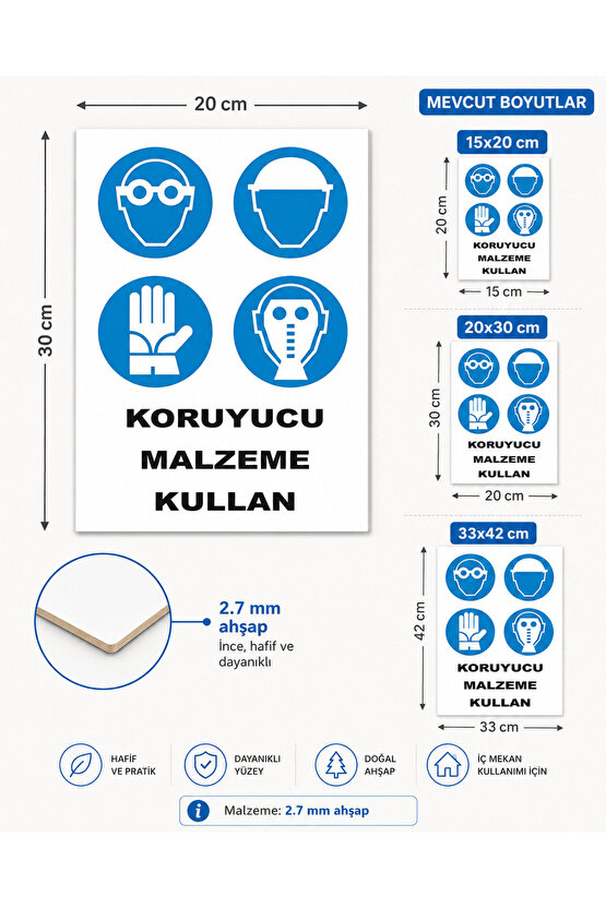 Iş Güvenliği Uyarı Levhası Koruyucu Malzeme Kullan
