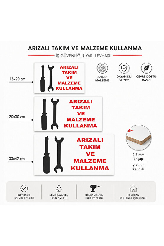 Iş Güvenliği Uyarı Levhası Arızalı Takım Ve Malzeme Kullanma