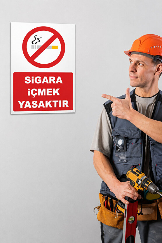Iş Güvenliği Uyarı Levhası Sigara Içmek Yasaktır (33 X 42 CM)