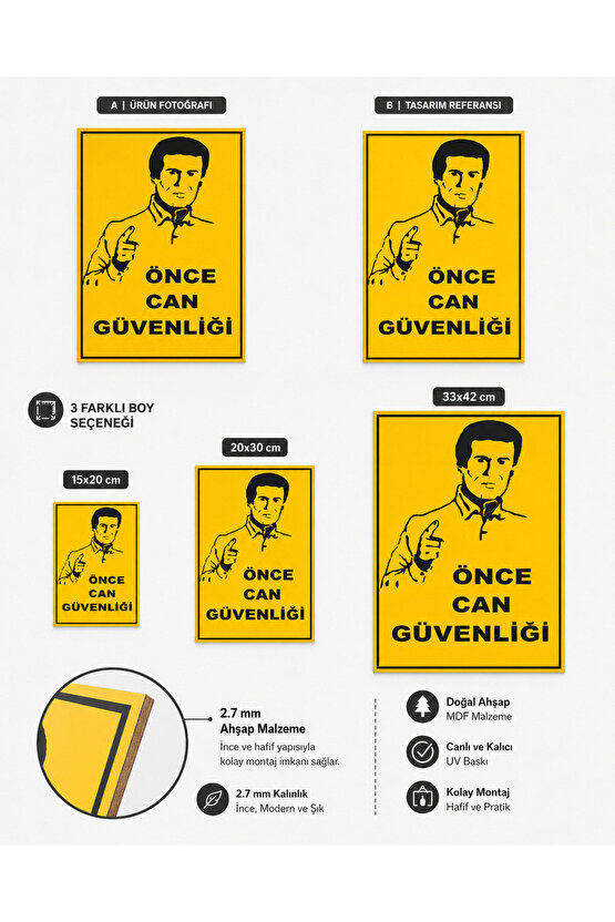 Iş Güvenliği Uyarı Levhası Önce Can Güvenliği