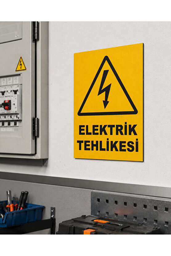 Iş Güvenliği Uyarı Levhası Elektrik Tehlikesi