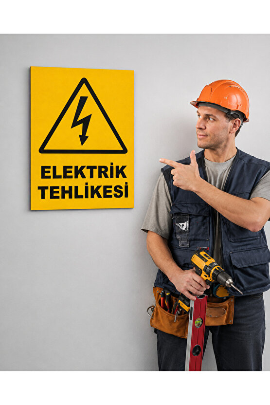 Iş Güvenliği Uyarı Levhası Elektrik Tehlikesi
