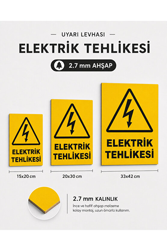 Iş Güvenliği Uyarı Levhası Elektrik Tehlikesi