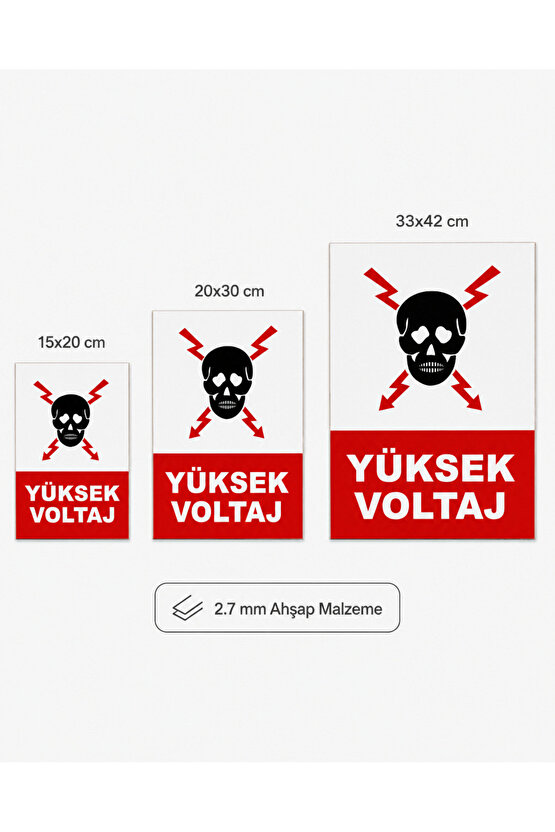 Iş Güvenliği Uyarı Levhası Yüksek Voltaj