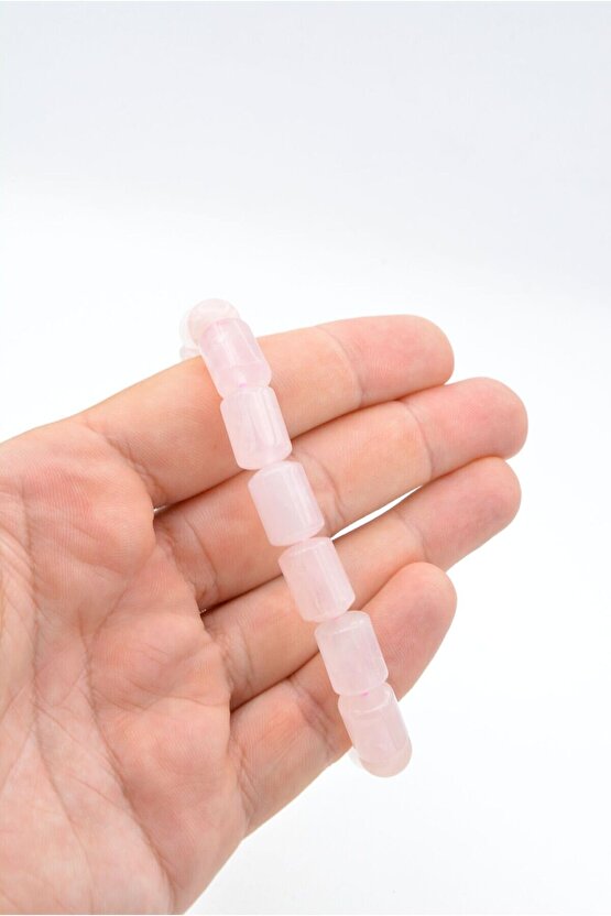 Hakiki Doğal Kapsül Model Pembe Kuvars Bileklik