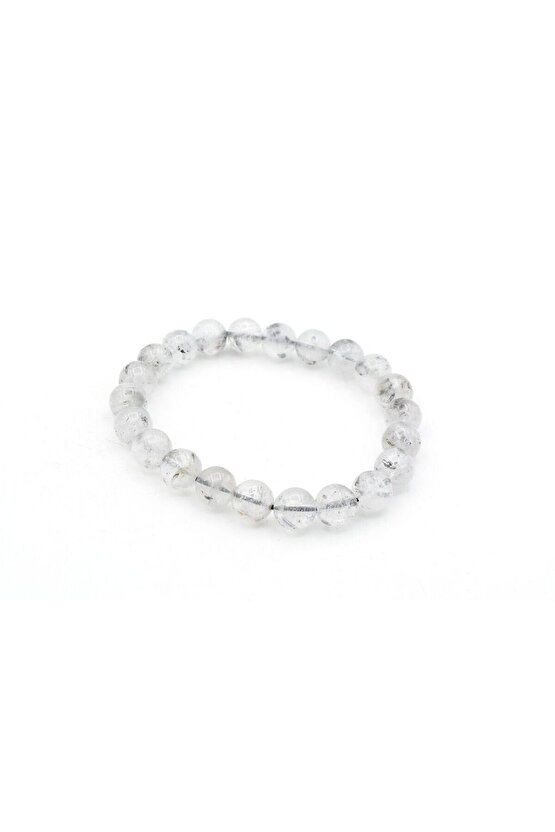 Hakiki Doğal Herkimer Kuvars Taşı Bileklik 8,5 Mm