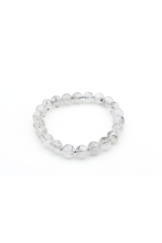 Hakiki Doğal Herkimer Kuvars Taşı Bileklik 8,5 Mm