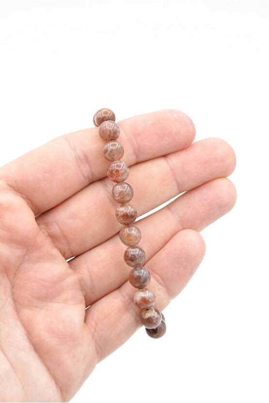Hakiki Doğal A Kalite Güneş Taşı Bileklik 8 Mm