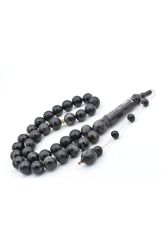 Sistemli Küre Kesim Dev Boy Siyah Koç Boynuzu Tesbih 12 Mm