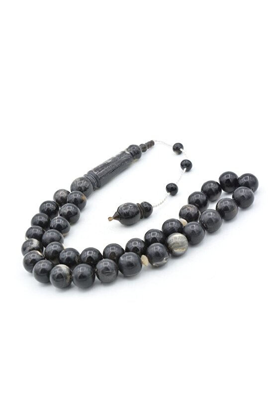 Sistemli Küre Kesim Dev Boy Siyah Koç Boynuzu Tesbih 12 Mm