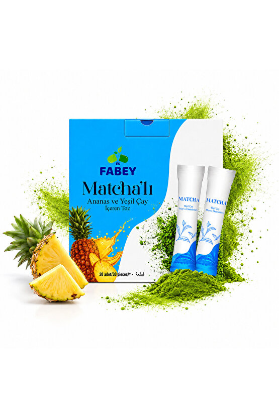 Matchalı Ananas ve Yeşil Çay Tozu 30 Saşe 120 g