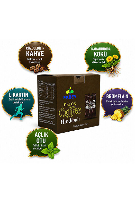 Detox Coffee Hindibalı Kahve 30 Saşe 120 g
