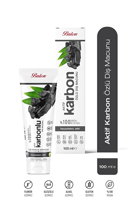 Doğal AKtif Karbon Özlü Diş Macunu * 100 ML