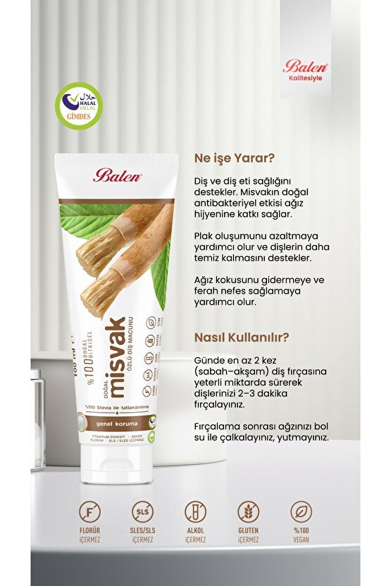 Doğal Misvak Özlü Diş Macunu * 100 ML
