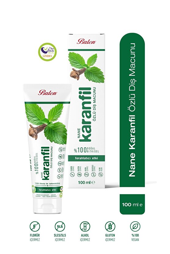Doğal Nane & Karanfil Özlü Diş Macunu * 100 ML