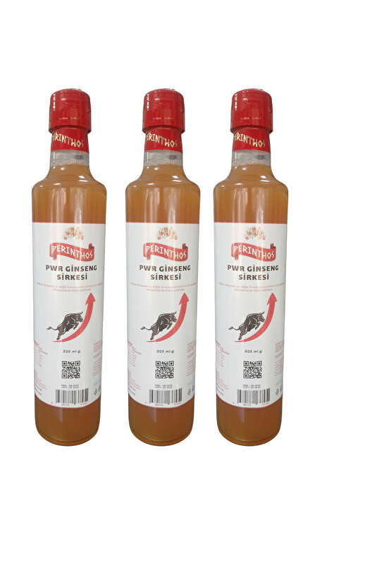 Perinthos Doğal Ginseng Sirkesi 500 ml x 3 Adet