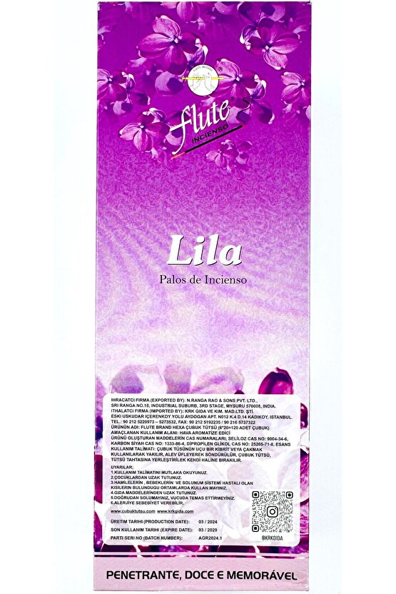 Çubuk Tütsü (LEYLAK) Hexa Lilac 1 Adet=20 Çubuk