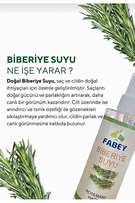 Biberiye Suyu Dökülme Karşıtı Ve Saç Uzamasını Destekleyici Saç Toniği %100 Doğal - 200ml
