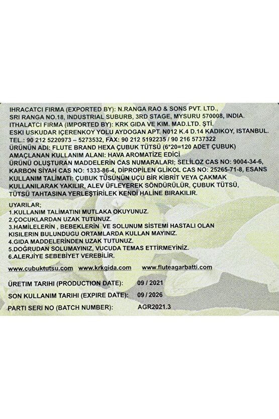 Çubuk Tütsü (ADAÇAYI) Hexa Sage 1 Adet=20 Çubuk