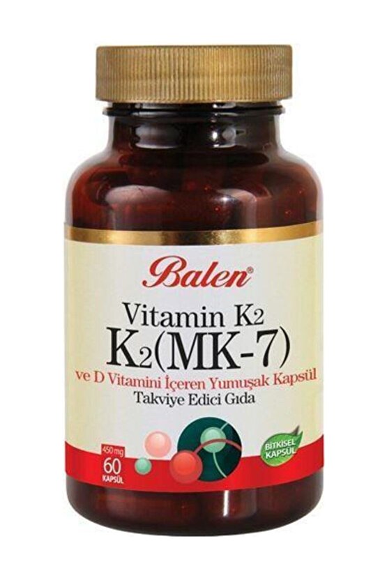 Vitamin K2 D Vitamini K2 Mk7 450 Mg 60 Kapsül