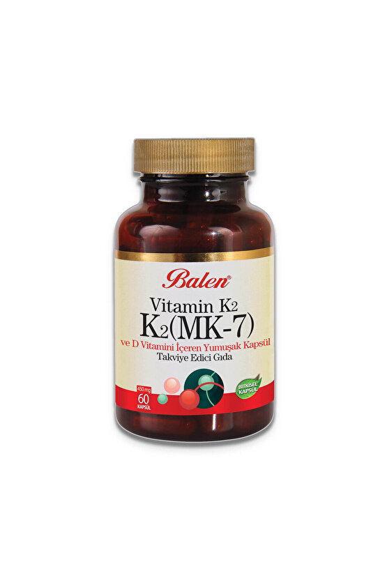 Vitamin K2 D Vitamini K2 Mk7 450 Mg 60 Kapsül