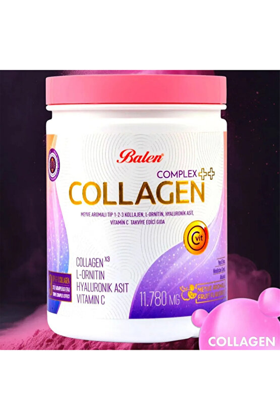 Kolajen Complex Collagen X3 Meyve Aromalı Tip 1-2-3 Asit C Vitamin 11.780Mg 350G
