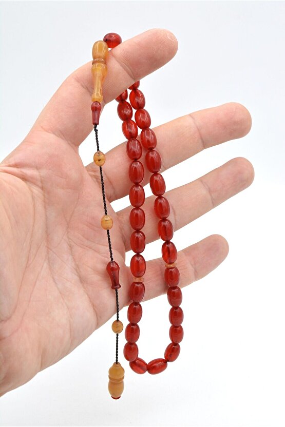 Sabri Güler Yapımı İmamesi Tıraşlı Osmanlı Model Sıkma Kehribar Tesbih