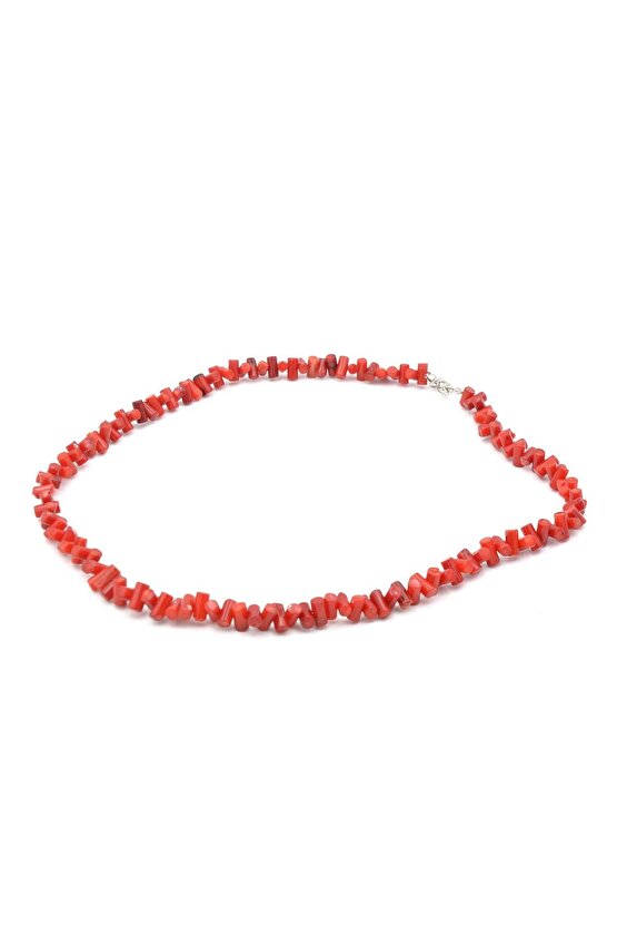 Choker Model Doğal Dal Kırmızı Mercan Kolye