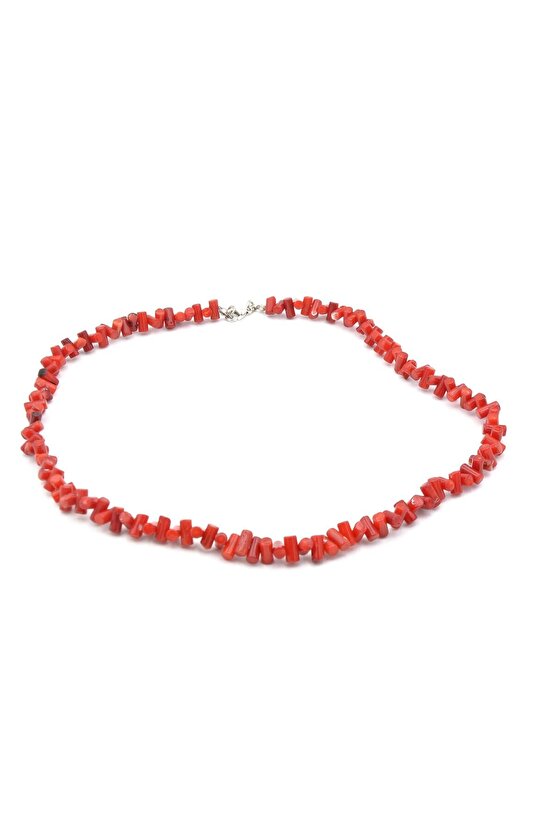 Choker Model Doğal Dal Kırmızı Mercan Kolye