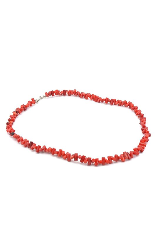 Choker Model Doğal Dal Kırmızı Mercan Kolye