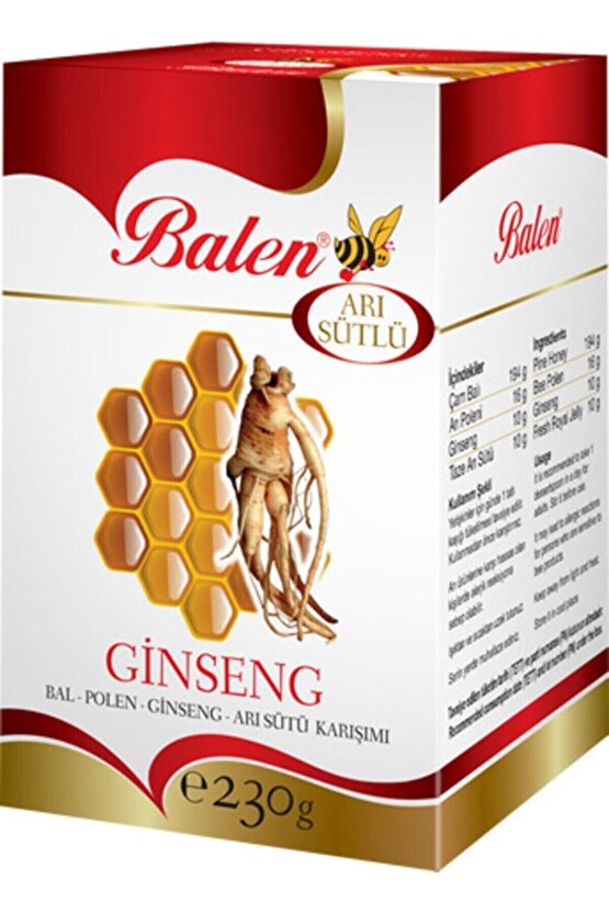 Kırmızı Ginseng 230 Gr Bal Polen Ginsenk Arı Sütü Karışımı Kırmızı Ginsek