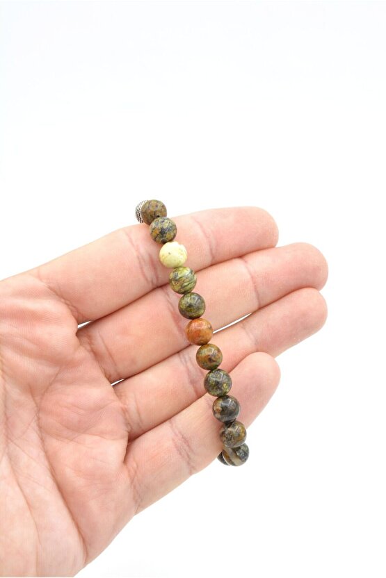 Hakiki Doğal Yeşil Opal Taşı Bileklik 8 Mm