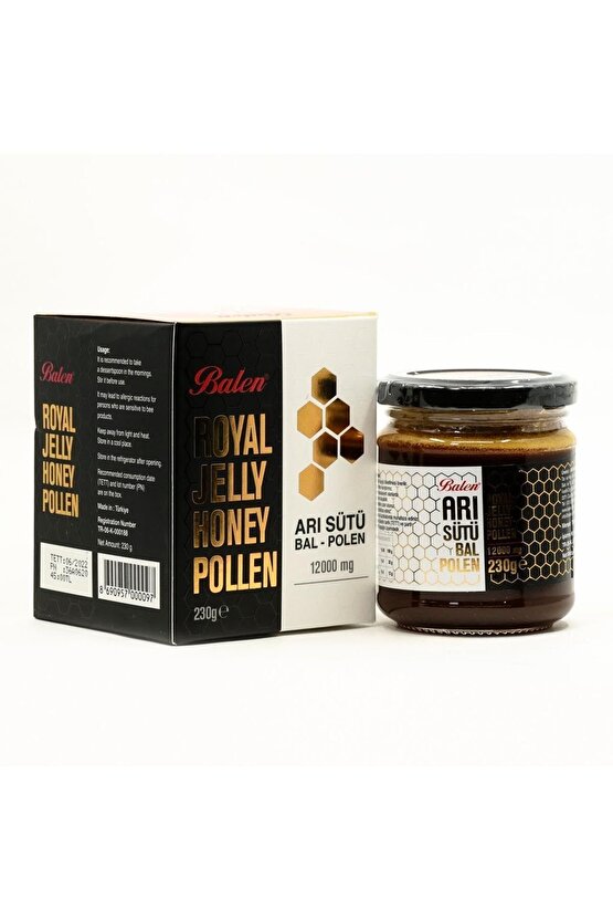 Arı Sütü Bal Polen Süper Doz (12000 Mg) 230 Gr.