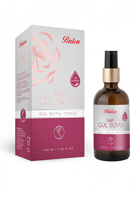 Gül Suyu 3 Kutu 100 ml.x 3 Ad. Saf Gül Suyu Pure Rose Water Gül Suyu Tonik Sprey Uçlu