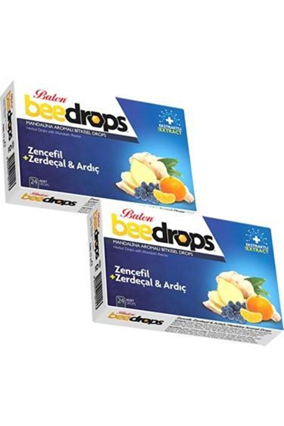 2li Beedrops Zencefil Zerdeçal Ardıç Mandalina Aromalı Drops 24 Adet Boğaz Pastili