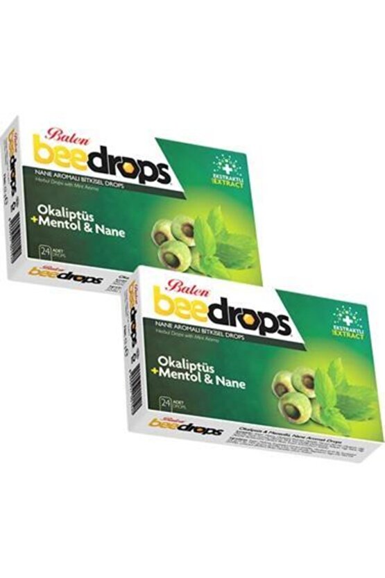 2li Beedrops Okaliptus Mentollü Nane Aromalı Drops 24 Adet Mentol Boğaz Pastili