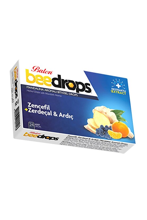 Zencefil Zerdeçal Ve Ardıç Mandalina Aromalı Bitkisel Beedrops Pastil 24 Adet