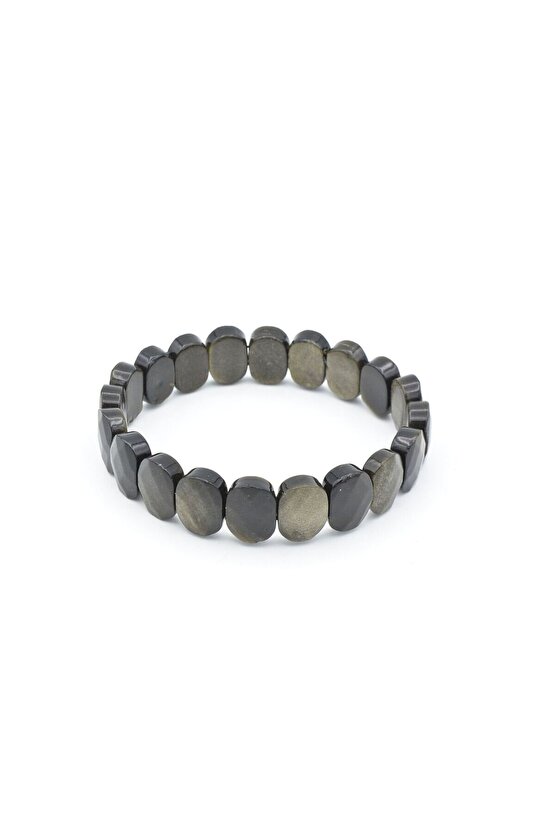 Rolex Model Hakiki Doğal Rainbow Obsidyen Taşı Bileklik