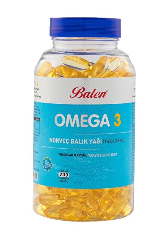 Omega 3 Norveç Balık Yağı 1380 Mg 200 Kapsül (TRİGLİSERİD FORM)