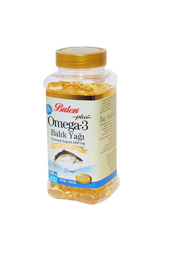 Omega 3 Plus+ Balık Yağı Yumuşak 200 Kapsül