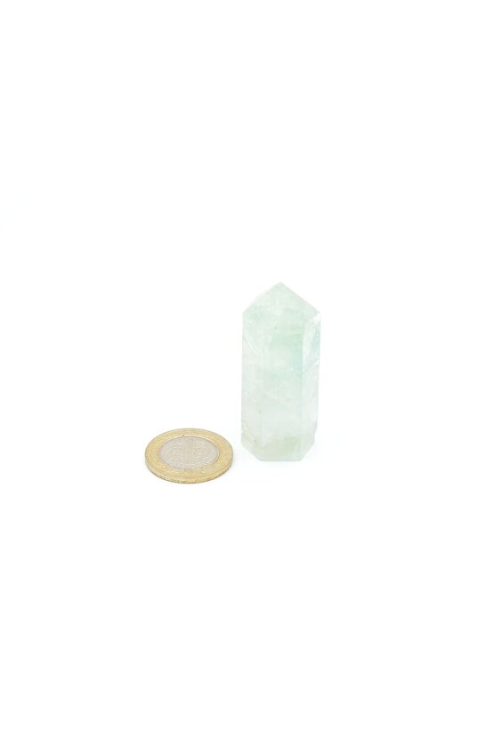 Hakiki Doğal Yeşil Florit Taşı Obelisk Doğal Taş 52 Gram