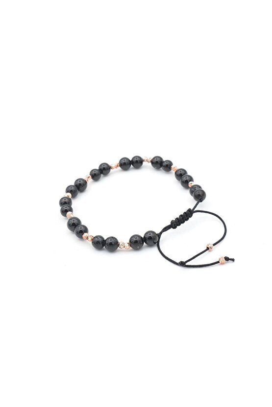 Makrome Model Hakiki Şungit Taşı Bileklik 6 Mm