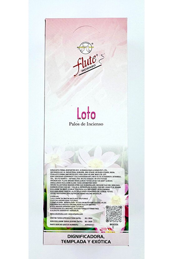 Çubuk Tütsü (LOTUS ÇİÇEĞİ) Hexa Lotus 1 Adet 20 Çubuk