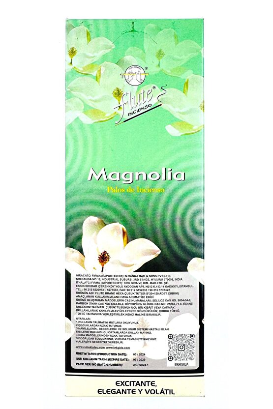 Çubuk Tütsü (MANOLYA) Hexa Magnolıa 1 Adet=20 Çubuk